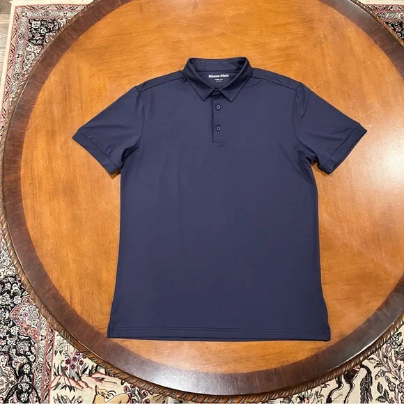 Mizzen + Main Men’s Versa Short-Sleeve Performance Polo Navy Large Trim Golf - Picture 5 of 16